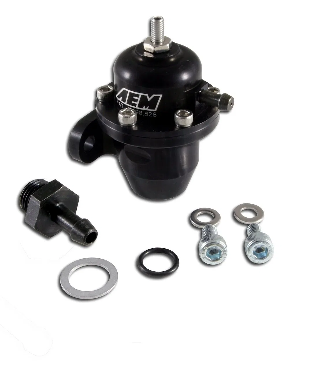 25-300BK – AEM ELECTRON Fuel Pressure Regulator, 20-60 PSI -6 AN Inlet/Stock Outlet Gasoline Anodized Aluminum With R...